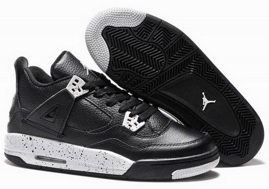 Womens Air Jordan Retro 4 Black White Inexpensive